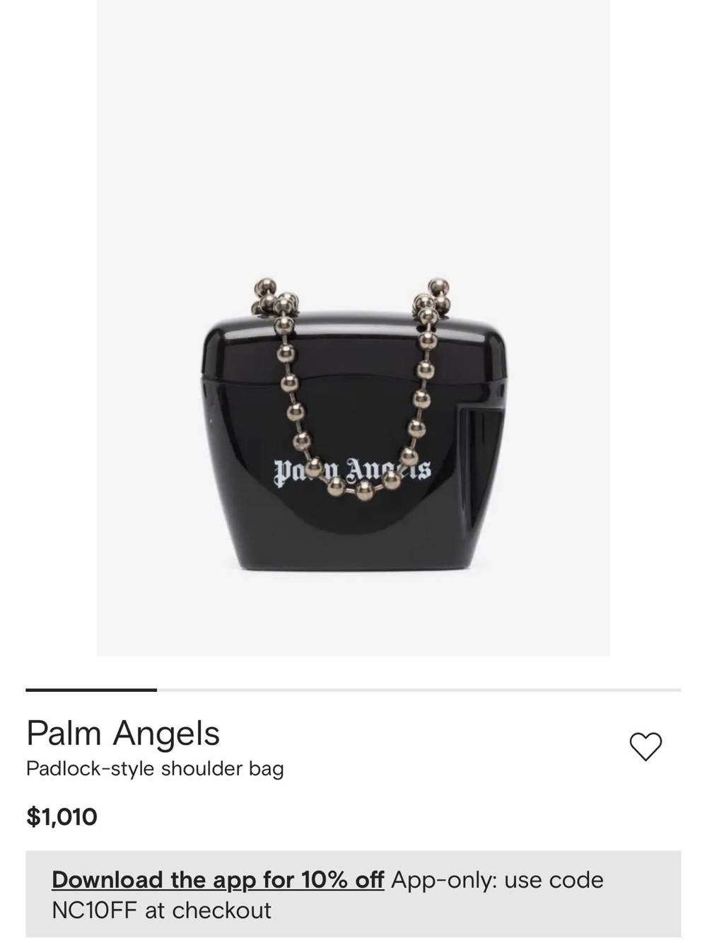 Palm Angels Black Glossy Beaded-Chain Shoulder Bag